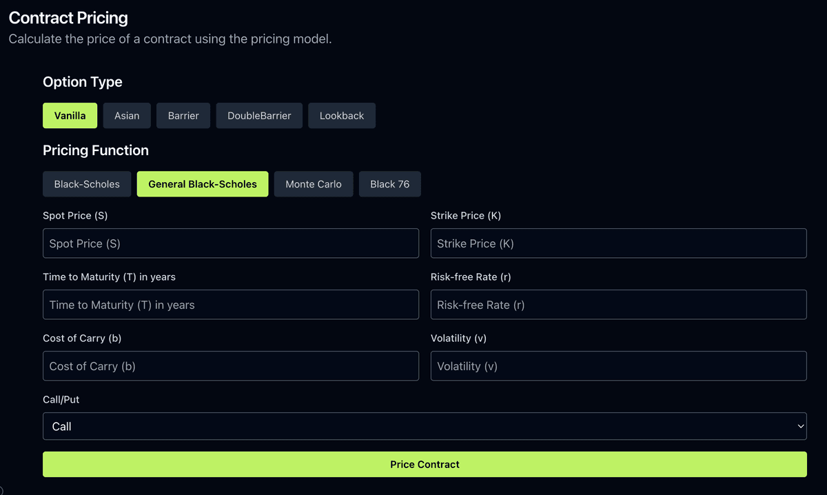 Contract Pricing Models